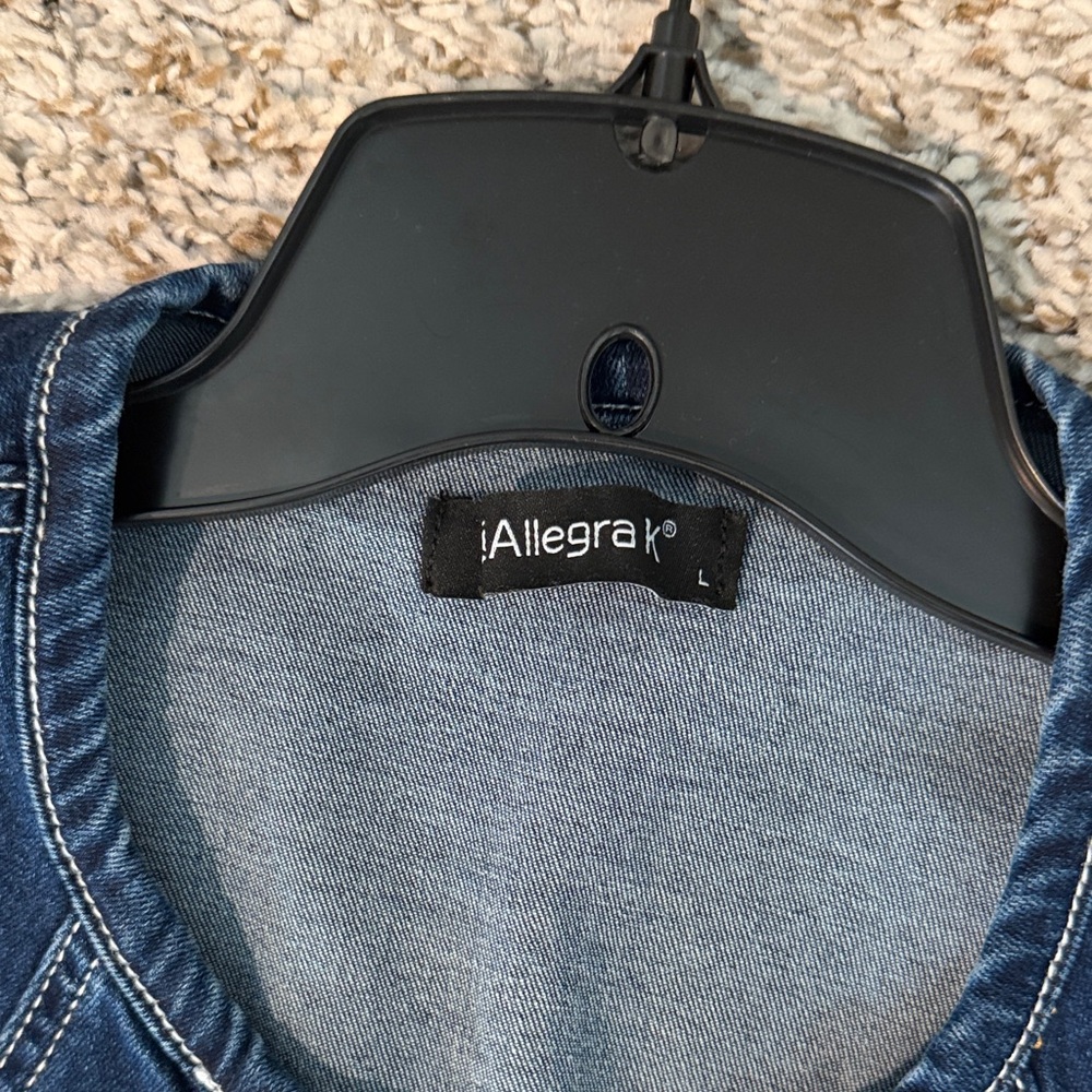 Allegra K Women's Blue Denim Cardigan - Picture 2 of 2
